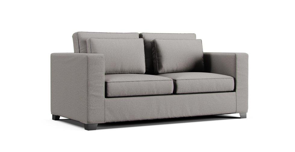 Milano 3 Seater Sofa Bed Slipcover - Care+ Canvas Ash
