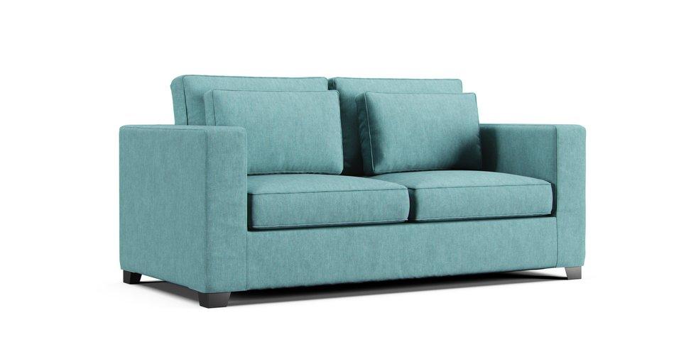 Milano 3 Seater Sofa Bed Slipcover - Care+ Tweed Mineral Blue