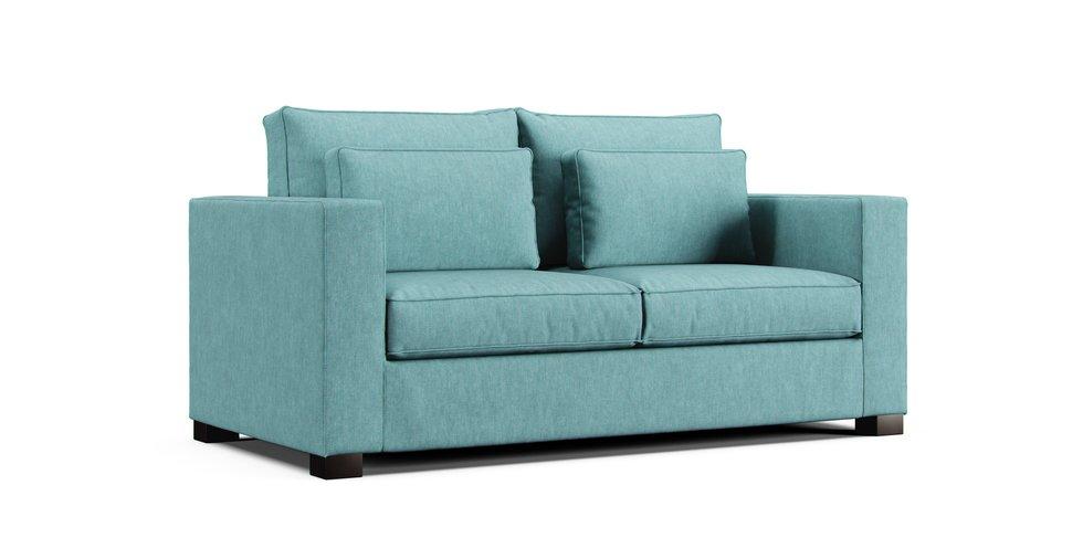 Milano 3 Seater Sofa Slipcover - Care+ Tweed Mineral Blue