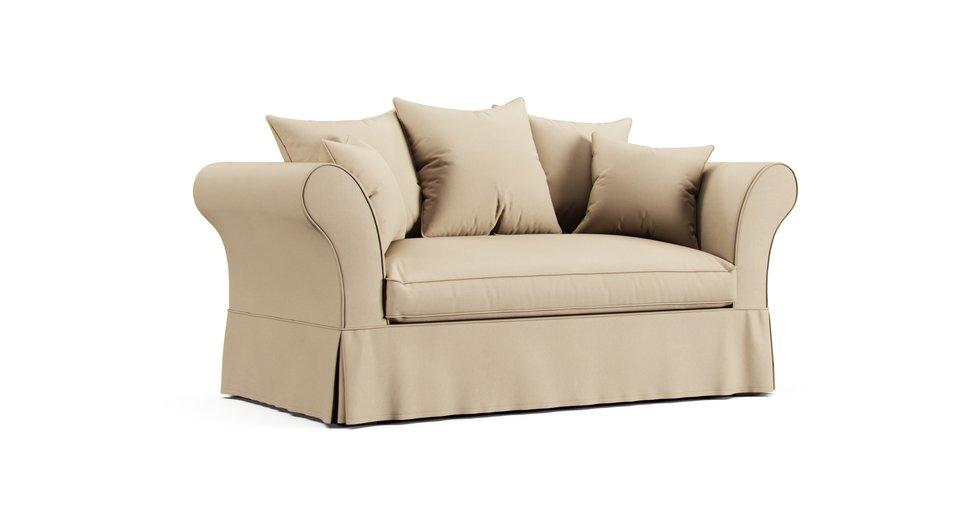 Roma 2 Seater Sofa Slipcover - Care+ Tweed Teal