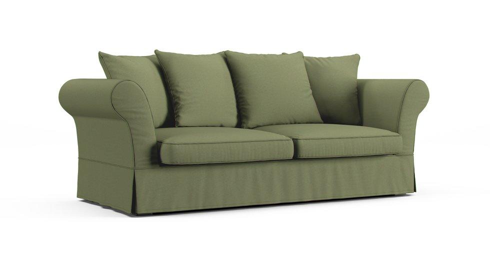 Roma 3 Seater Sofa Bed Slipcover - Care+ Canvas Sage