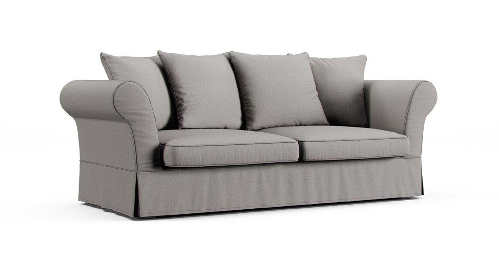 Roma 3 Seater Sofa Bed Slipcover - Care+ Canvas Ash