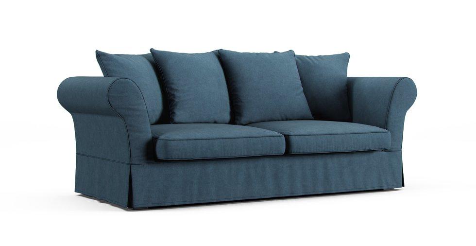 Roma 3 Seater Sofa Bed Slipcover - Care+ Tweed Teal