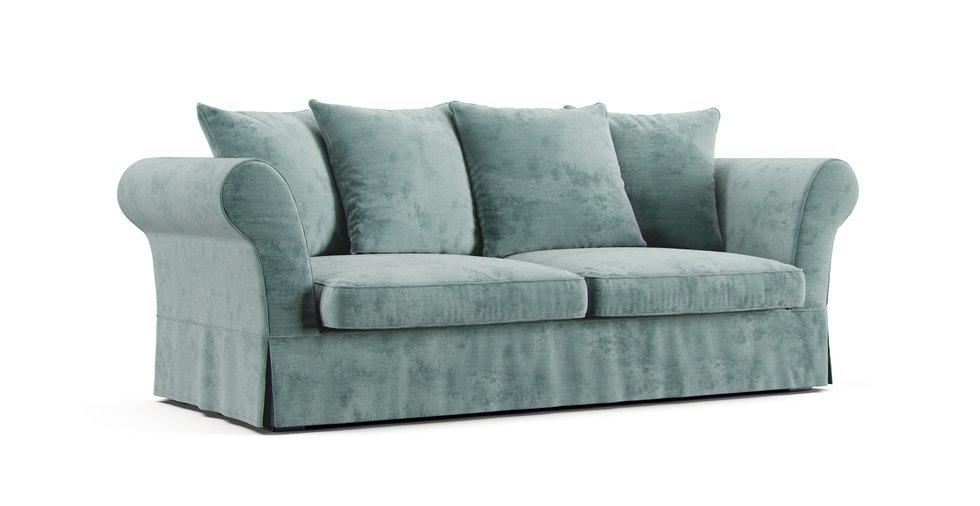 Roma 3/4 Seater Sofa Slipcover - Care+ Canvas Sage
