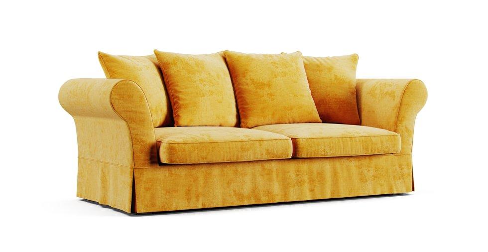 Roma 3/4 Seater Sofa Slipcover - Care+ Canvas Ash