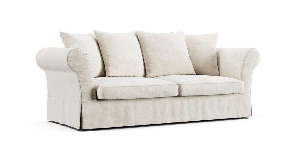 Roma 3/4 Seater Sofa Slipcover - Care+ Tweed Amber