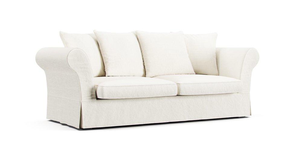 Roma 3/4 Seater Sofa Slipcover - Care+ Tweed Mineral Blue