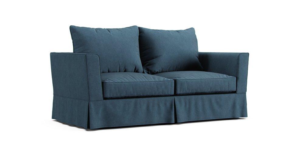 Royan 2 Seater Sofabed Slipcover - Care+ Tweed Teal