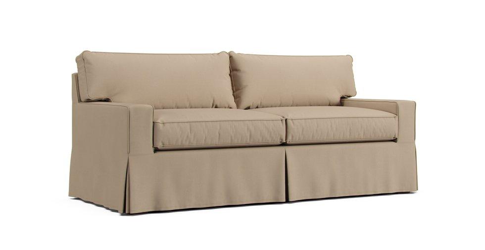 Alex II 79" Queen Sleeper Sofa Slipcover - Sunbrella® Canvas Antique Beige