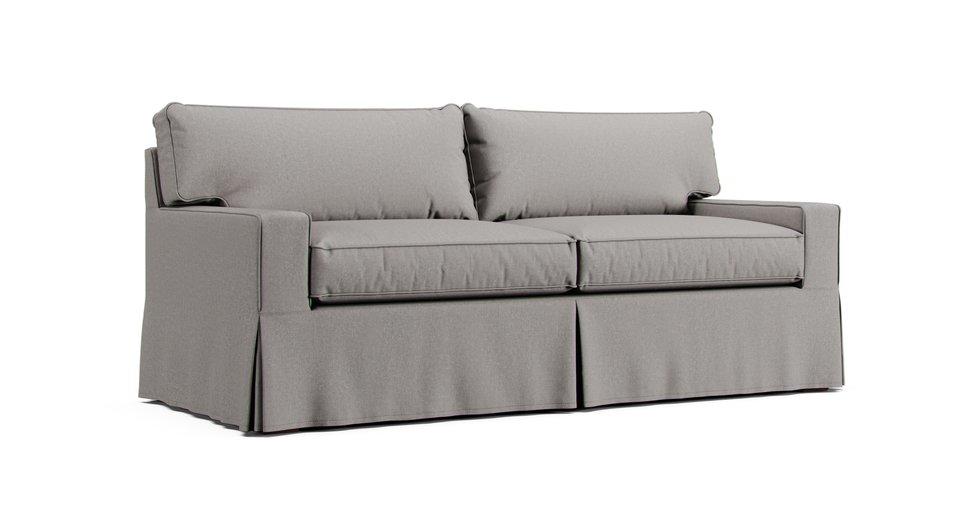 Alex II 79" Sofa Slipcover - Care+ Canvas Ash