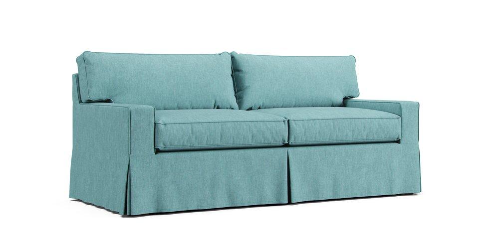 Alex II 79" Sofa Slipcover - Care+ Tweed Mineral Blue