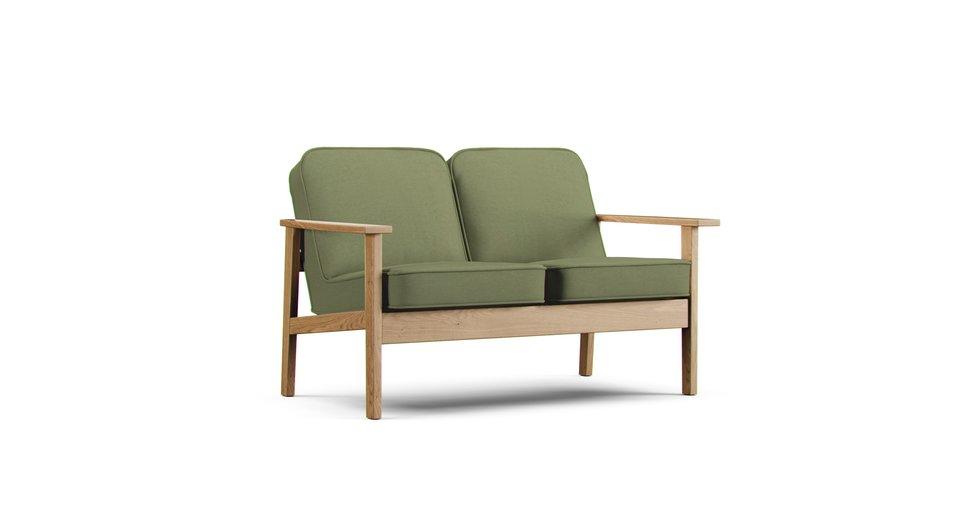 2 Seater Ash Sofa Cover - Care+ Canvas Sage
