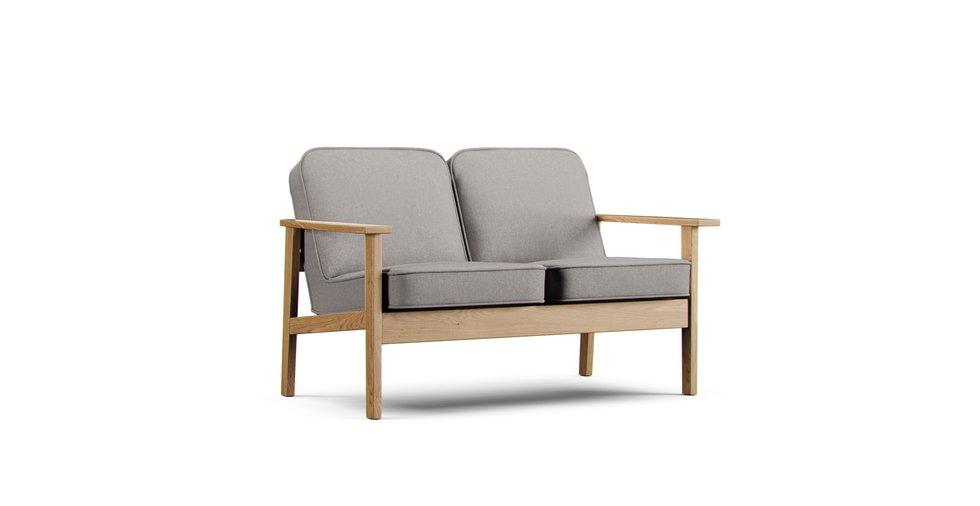 2 Seater Ash Sofa Cover - Care+ Canvas Ash