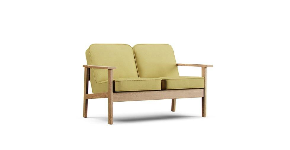 2 Seater Ash Sofa Cover - Care+ Tweed Amber