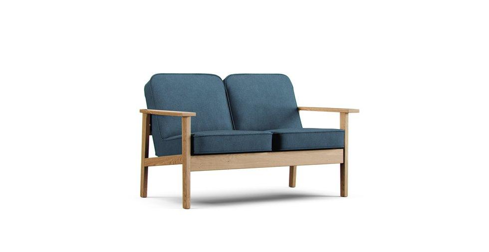 2 Seater Ash Sofa Cover - Care+ Tweed Teal