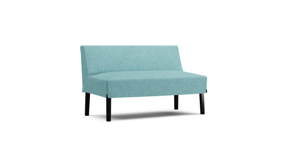 2 Seater Old Compact Sofa Cover - Care+ Tweed Mineral Blue