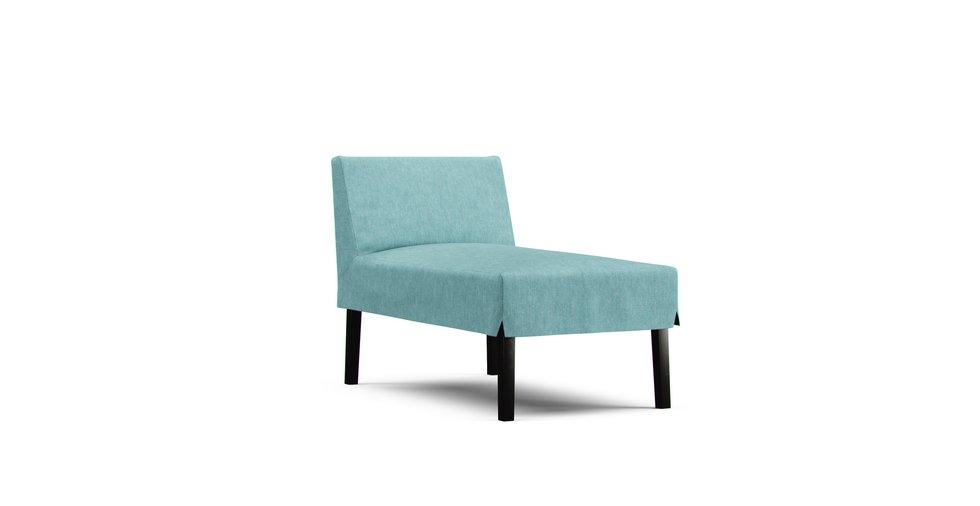 Old Compact Sofa Chaise Cover - Care+ Tweed Mineral Blue