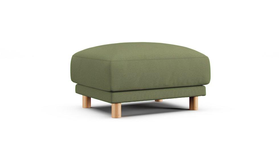 2019/2020 Feather Pocket Coil Ottoman Cover - Care+ Canvas Sage