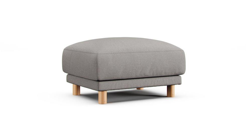 2019/2020 Feather Pocket Coil Ottoman Cover - Care+ Canvas Ash