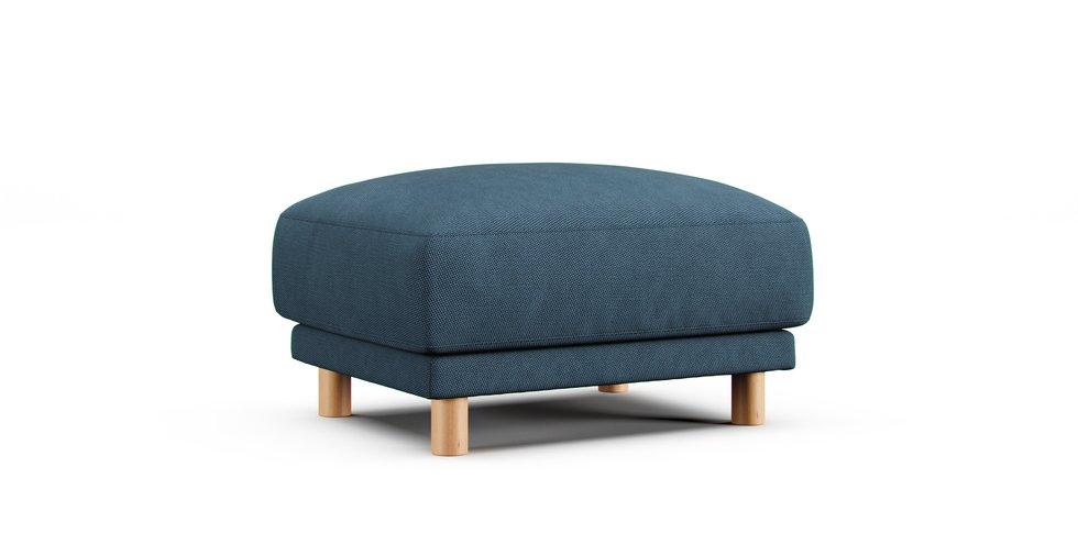 2019/2020 Feather Pocket Coil Ottoman Cover - Care+ Tweed Teal