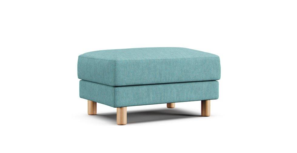 Ottoman (Large Feather Pocketed Coil) Cushion Cover - Care+ Tweed Mineral Blue