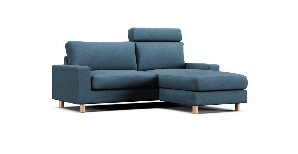 Wide Arm Sectional Sofa Cover - Care+ Tweed Teal