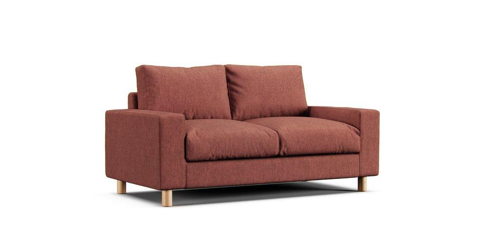 2 Seater Wide Arm Sofa Cover Feather Insert - Care+ Tweed Sunset