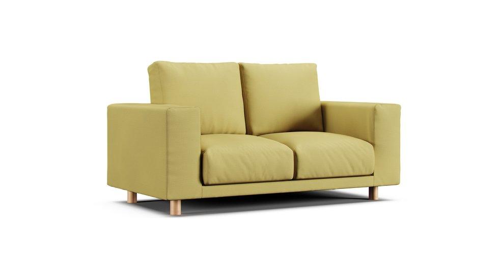 2019/2020 Wide Arm Feather Pocket Coil 2 Seater Slipcover - Care+ Tweed Amber