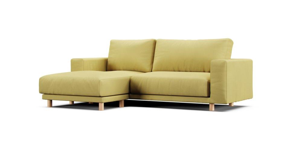 2019/2020 Feather Pocket Coil Sofa Couch Type Slipcover with Chaise - Care+ Tweed Amber