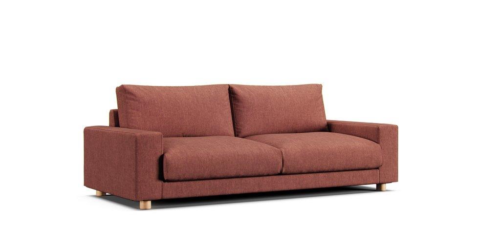 2.5 Seater Wide Arm Sofa Cover Feather Insert - Care+ Tweed Sunset