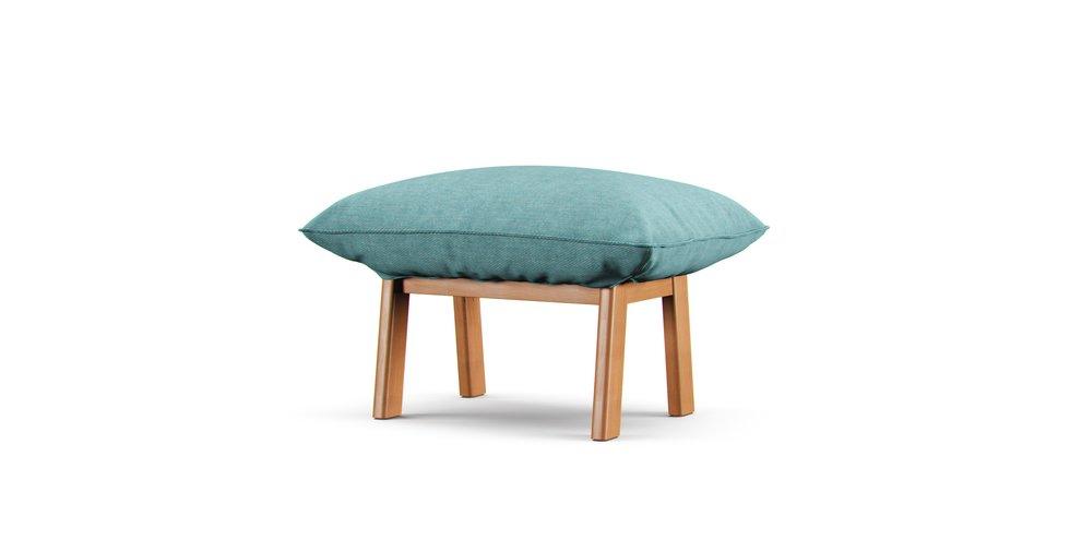 Muji High Back Reclining Sofa Ottoman Cover - Care+ Tweed Mineral Blue