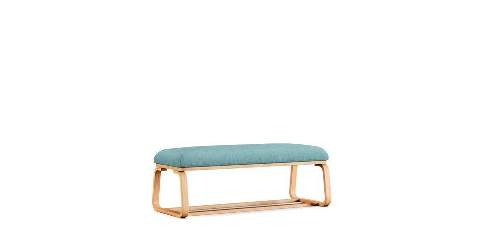 Living & Dining Room Bench 1 Cover - Care+ Tweed Mineral Blue