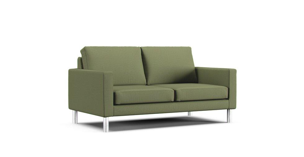 Leather 2P Sofa Cover - Care+ Canvas Sage