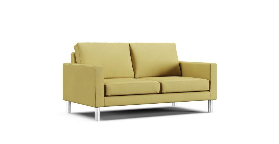 Leather 2P Sofa Cover - Care+ Tweed Amber