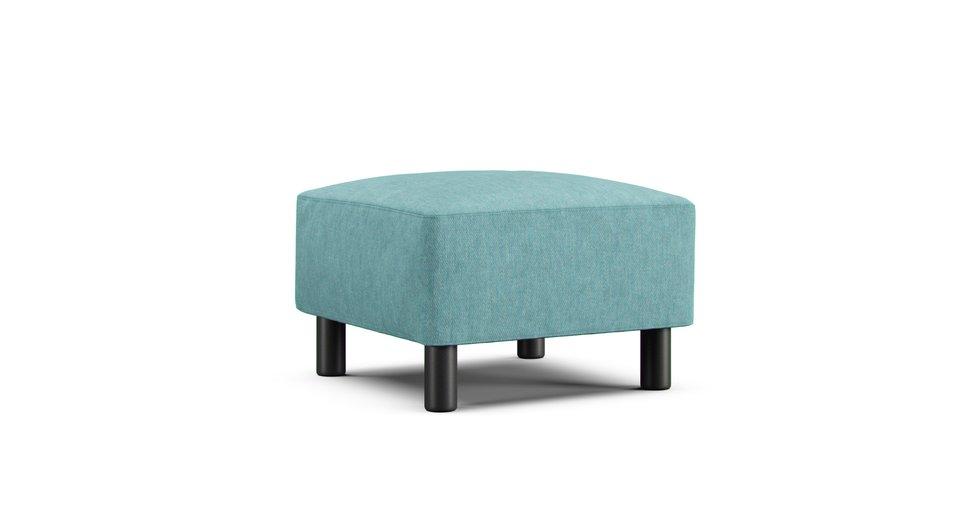 Sofa Bench Ottoman Cover - Care+ Tweed Mineral Blue