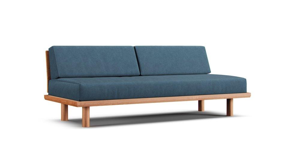 Wooden Sofa Bed Cover - Care+ Tweed Teal