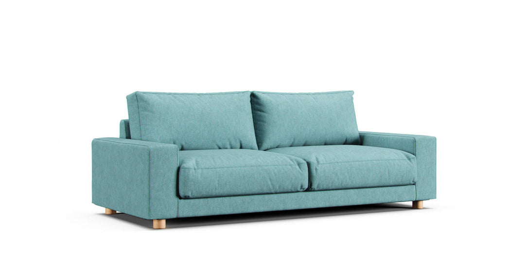 2.5 Seater Wide Arm Sofa Cover 2007 - Care+ Tweed Mineral Blue