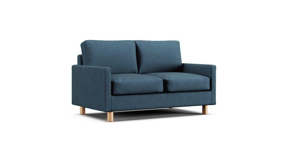 2 Seater Slim Arm Sofa Cover - Care+ Tweed Teal