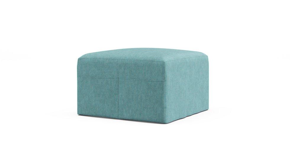 T2 Footstool Cover - Care+ Tweed Mineral Blue