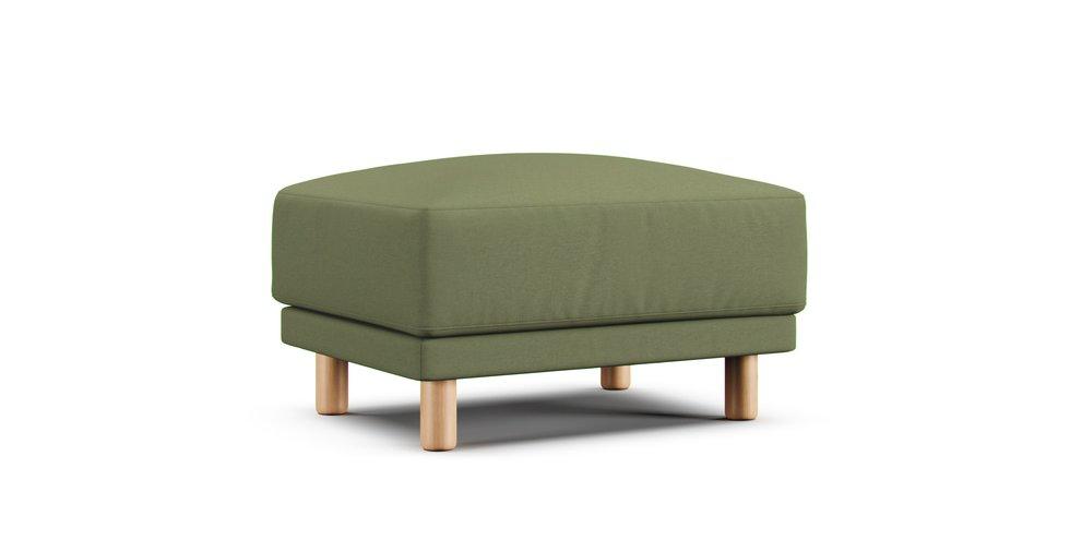 2019 Wide Arm Urethane Pocket Coil Ottoman Slipcover - Care+ Canvas Sage