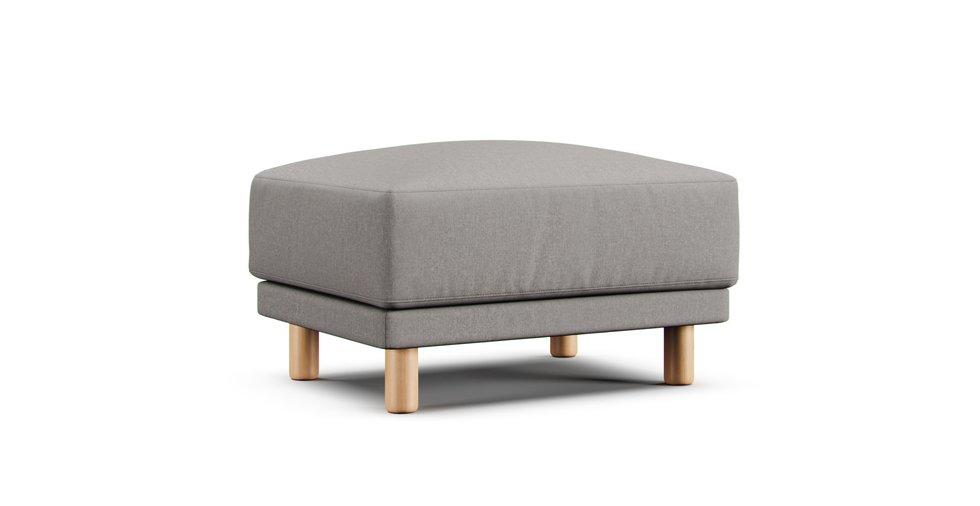 2019 Wide Arm Urethane Pocket Coil Ottoman Slipcover - Care+ Canvas Ash