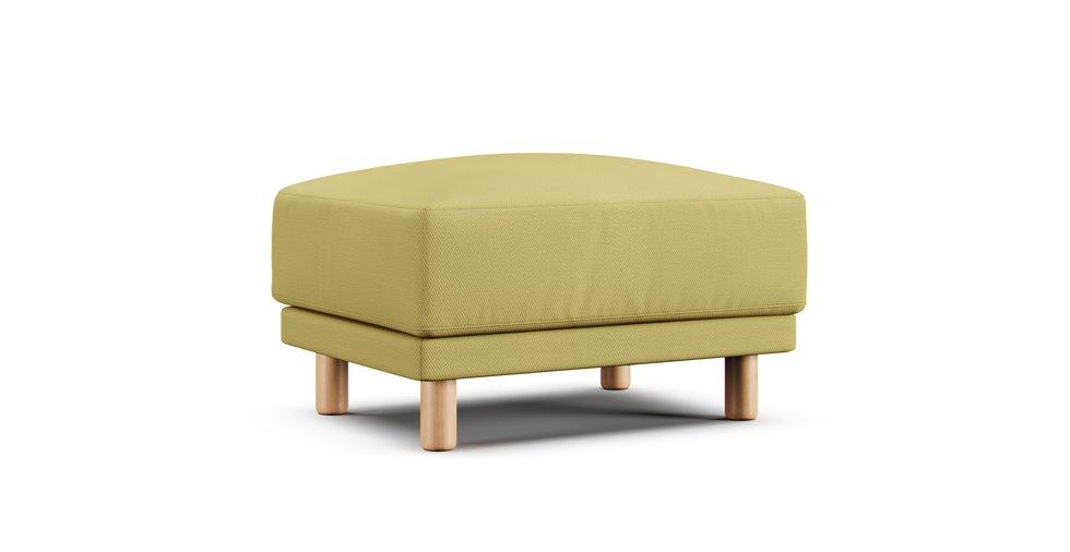 2019 Wide Arm Urethane Pocket Coil Ottoman Slipcover - Care+ Tweed Amber