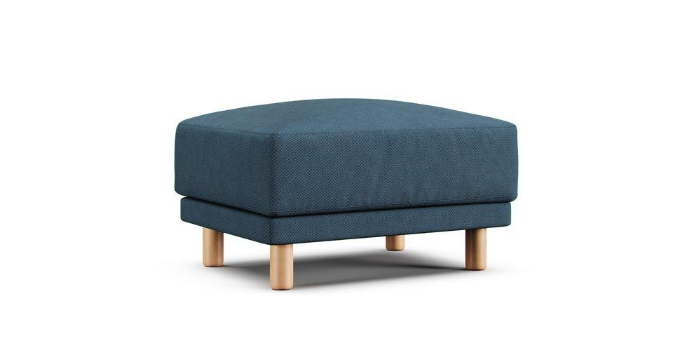 2019 Wide Arm Urethane Pocket Coil Ottoman Slipcover - Care+ Tweed Teal