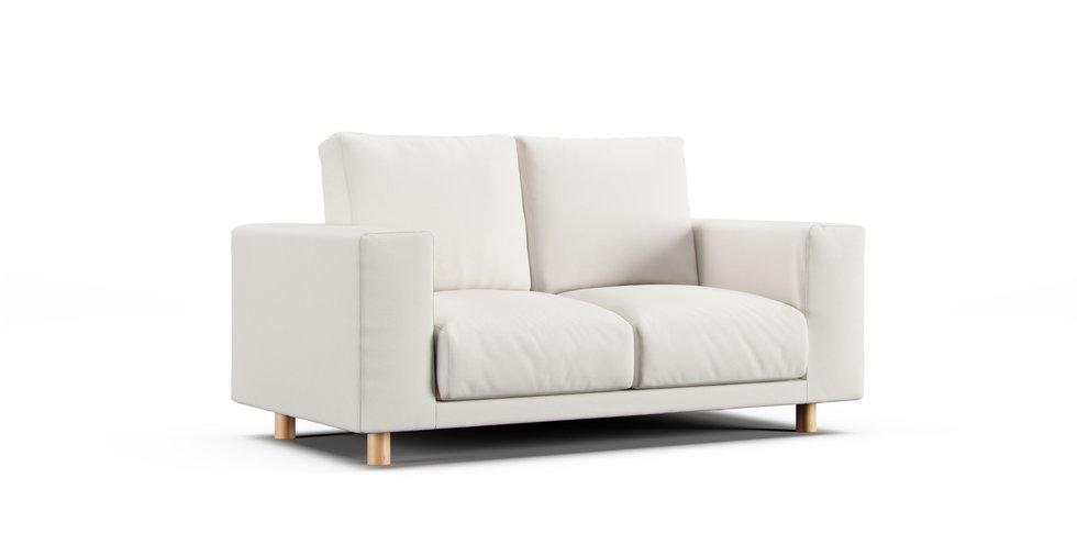 2019/2020 Wide Arm Urethane Pocket Coil 2 Seater Slipcover - Everyday Weave Cream