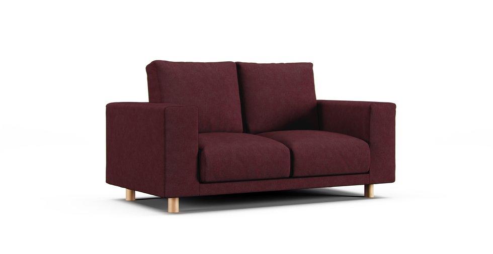 2019/2020 Wide Arm Urethane Pocket Coil 2 Seater Slipcover - Everyday Weave Maroon