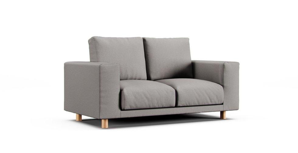 2019/2020 Wide Arm Urethane Pocket Coil 2 Seater Slipcover - Care+ Canvas Ash