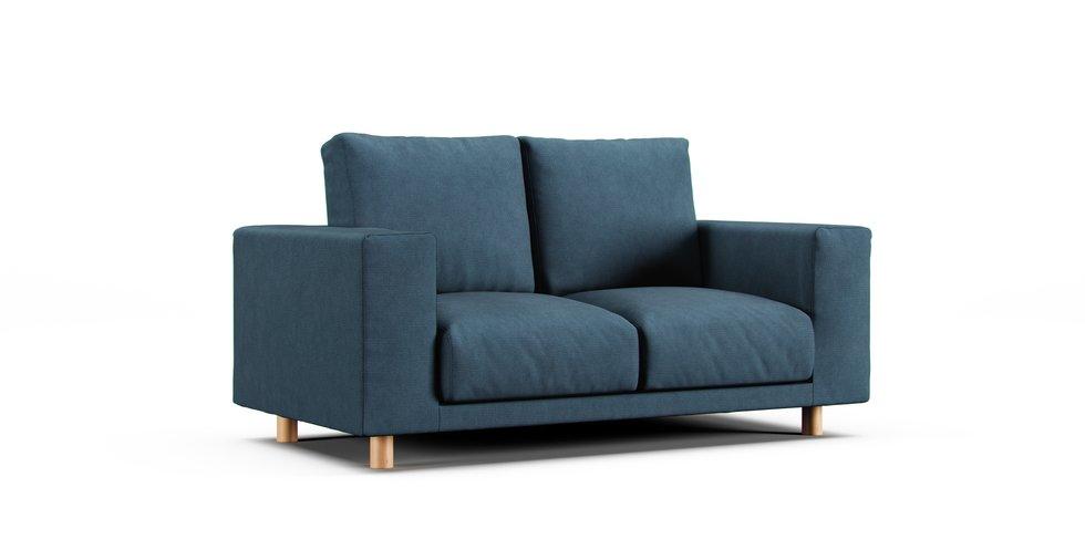 2019/2020 Wide Arm Urethane Pocket Coil 2 Seater Slipcover - Care+ Tweed Teal