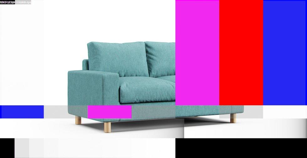 2 Seater Wide Arm Sofa Cover Polyurethane Insert - Care+ Tweed Mineral Blue