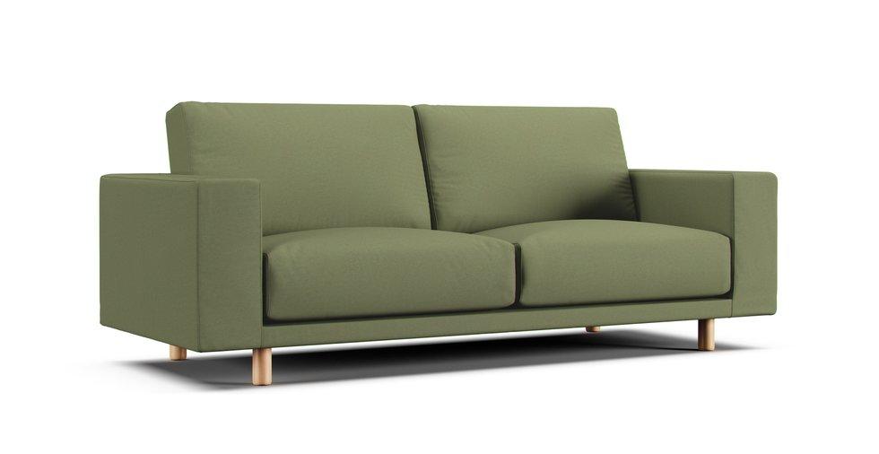 2019/2020 Wide Arm Urethane Pocket Coil 3 Seater Slipcover - Care+ Canvas Sage