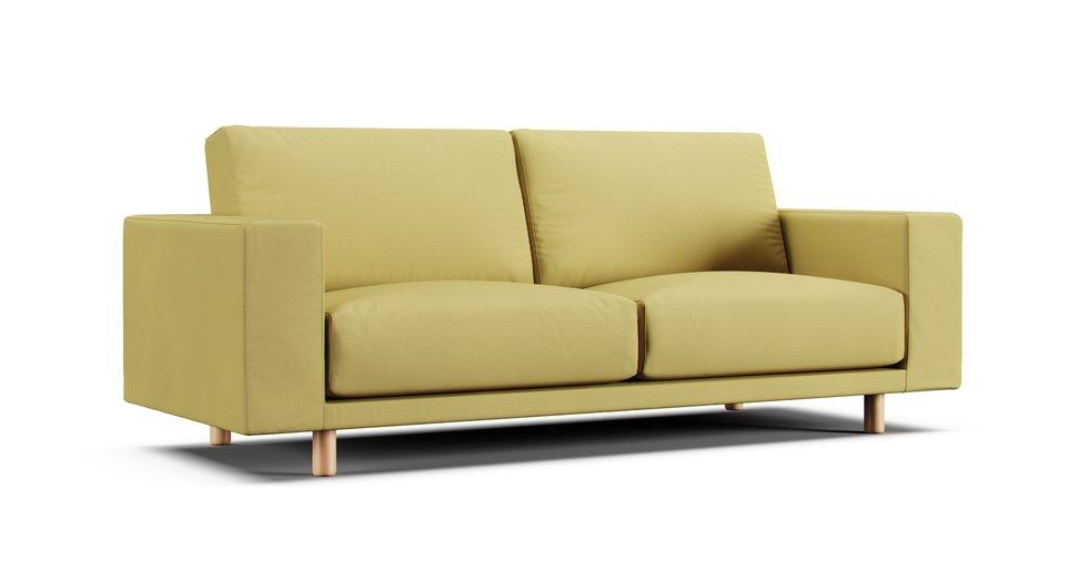 2019/2020 Wide Arm Urethane Pocket Coil 3 Seater Slipcover - Care+ Tweed Amber